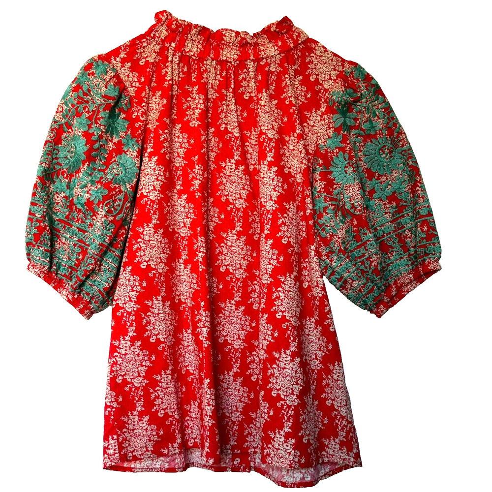 Thml Red And Teal Button Down Shirt - image 3